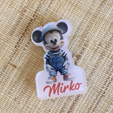 calamita topolino personalizzata con nome in plexiglass