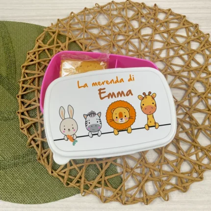 Porta merenda personalizzato bimba foresta