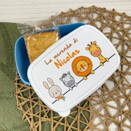 Porta pranzo e merende foresta personalizzabile con nome