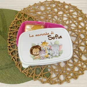 Porta merenda personalizzato Safari con nome Porta merenda personalizzato bimba safari