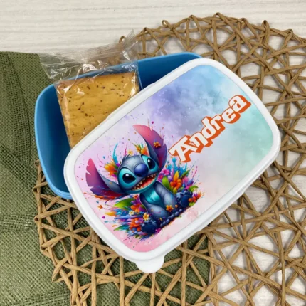 Porta pranzo e merende Stitch personalizzabile con nome