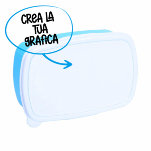Porta pranzo e merende Azzurro personalizzato Porta pranzo e merende personalizzato fai da te