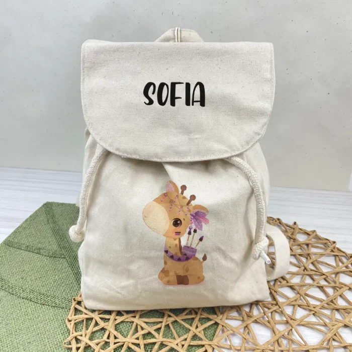zainetto personalizzato scuola asilo nome giraffina
