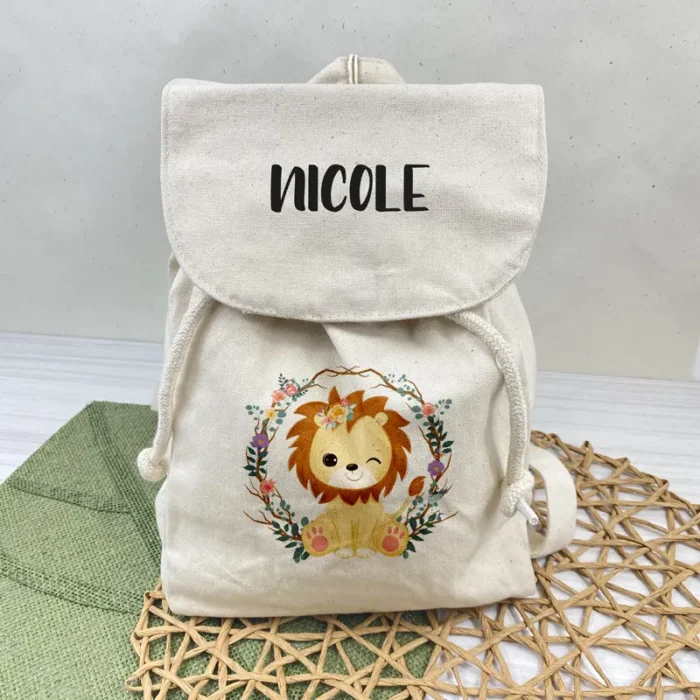 zainetto personalizzato scuola asilo nome leoncina