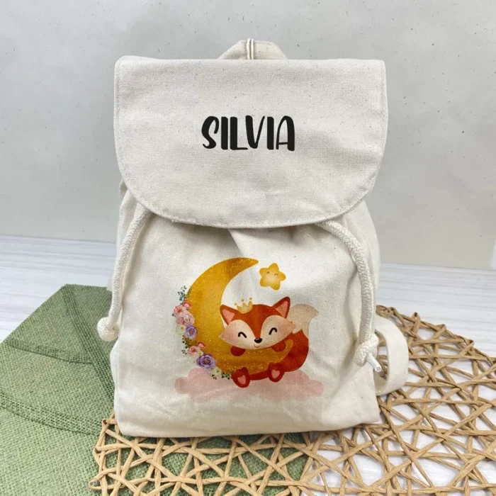 zainetto personalizzato scuola asilo nome volpina