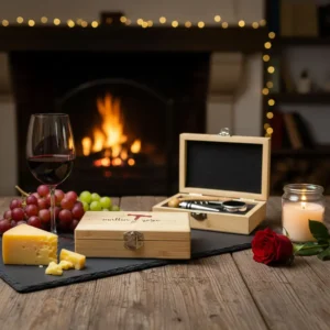 Kit accessori vino personalizzato idea regalo per coppia con stampa nomi