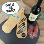 Set accessori vino personalizzato in bamboo