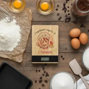 Bilancia da cucina con frase romantica - l'ingrediente segreto è l'amore Bilancia da cucina ironica con frase romantica ingrediente segreto