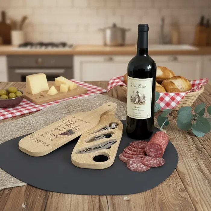 Set accessori vino simpatico personalizzato per sommelier
