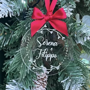 Pallina di natale con nomi personalizzati in plexiglass