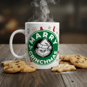 tazza merry grinchmas con nome personalizzato