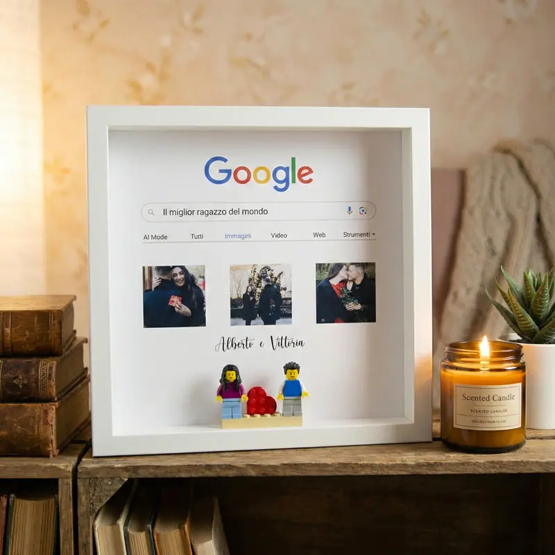 Cornice per coppia con minifigure Lego idea regalo san valentino
