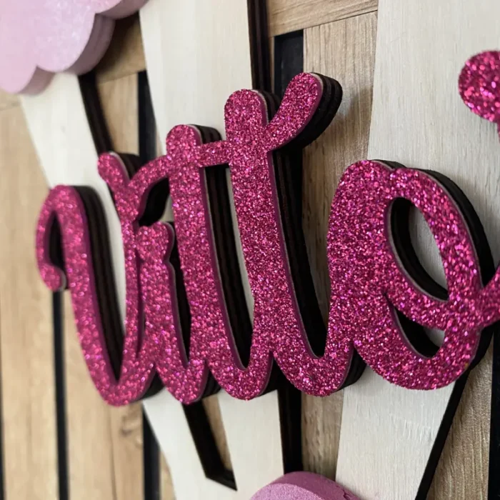 idea regalo nascita Fiocco nascita personalizzato dettaglio scritta glitter