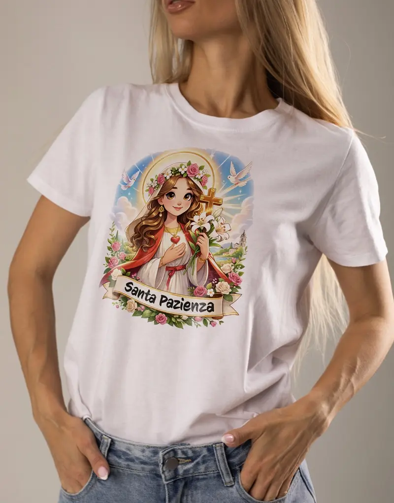 tshirt simpatica santa pazienza idea regalo originale ragazza tshirt simpatica santa pazienza idea regalo originale ragazza