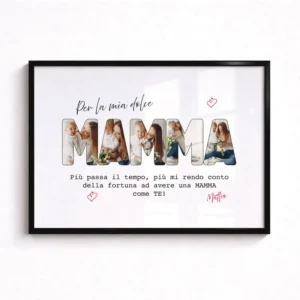 Quadro con foto e dedica idea regalo festa della mamma