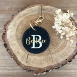 Portachiavi tondo in ecopelle personalizzato con nome