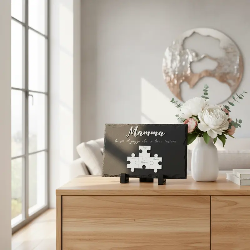 Pietra ardesia personalizzata PUZZLE festa Mamma