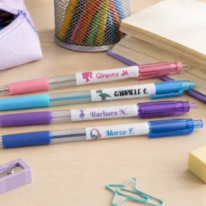 Etichette adesive personalizzate con nome per matite e penne