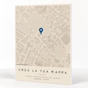 Quadro luogo del cuore 30x40 con dedica personalizzata Quadro luogo del cuore su pannello con bordo bianco