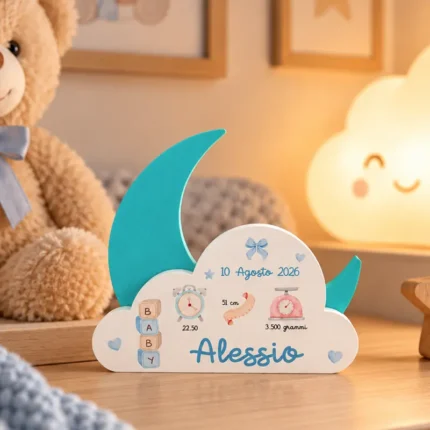 idea regalo targa nascita personalizzata