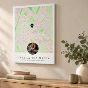 Quadro mappa canvas con foto 30x40