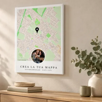 quadro mappa canvas senza foto 30x40