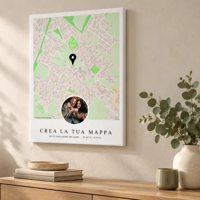 quadro mappa canvas senza foto 30x40