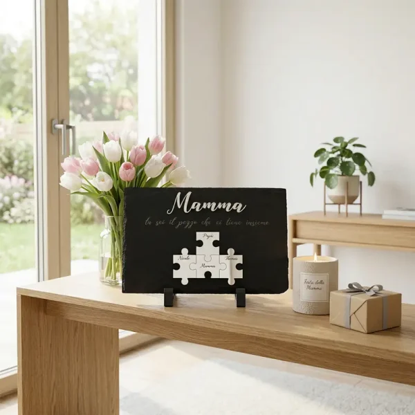 pietra ardesia puzzle festa della mamma idea regalo