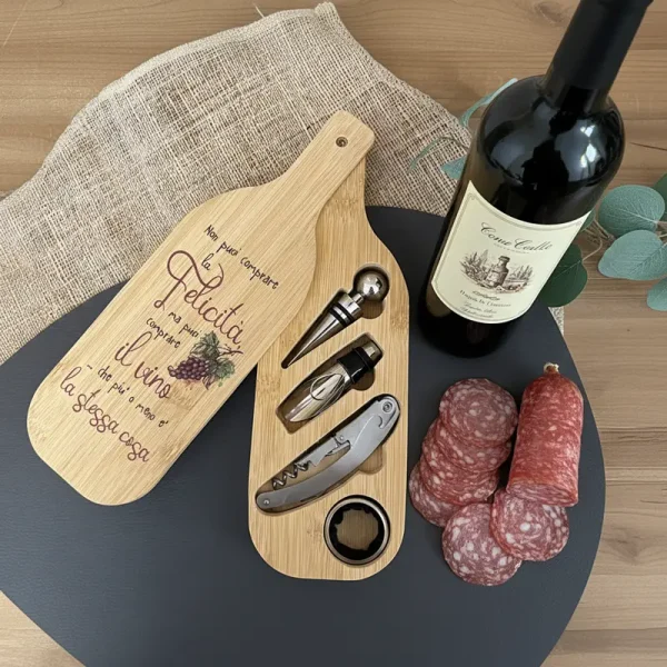 Set accessori vino simpatico con stampa personalizzata